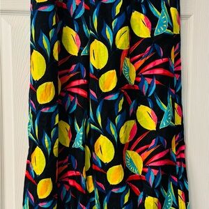 Tabitha Brown Target Lemon Fruit print wide leg linen & rayon pants